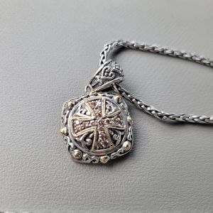 EFFY 925 Cognac Diamond Maltese Cross Pendant, .45 TCW